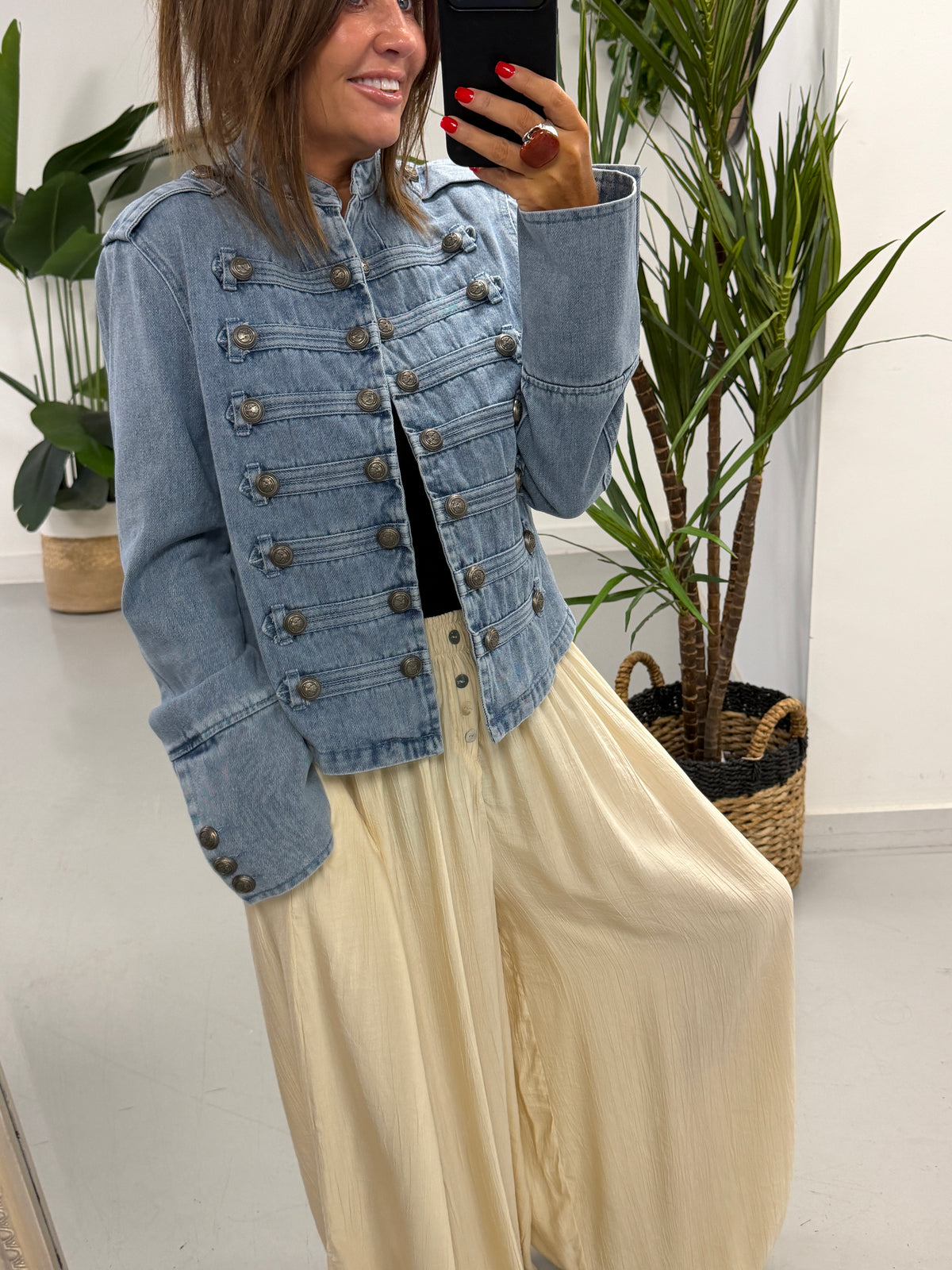 Nikita Denim Military Fitted Jacket - Small/Medium