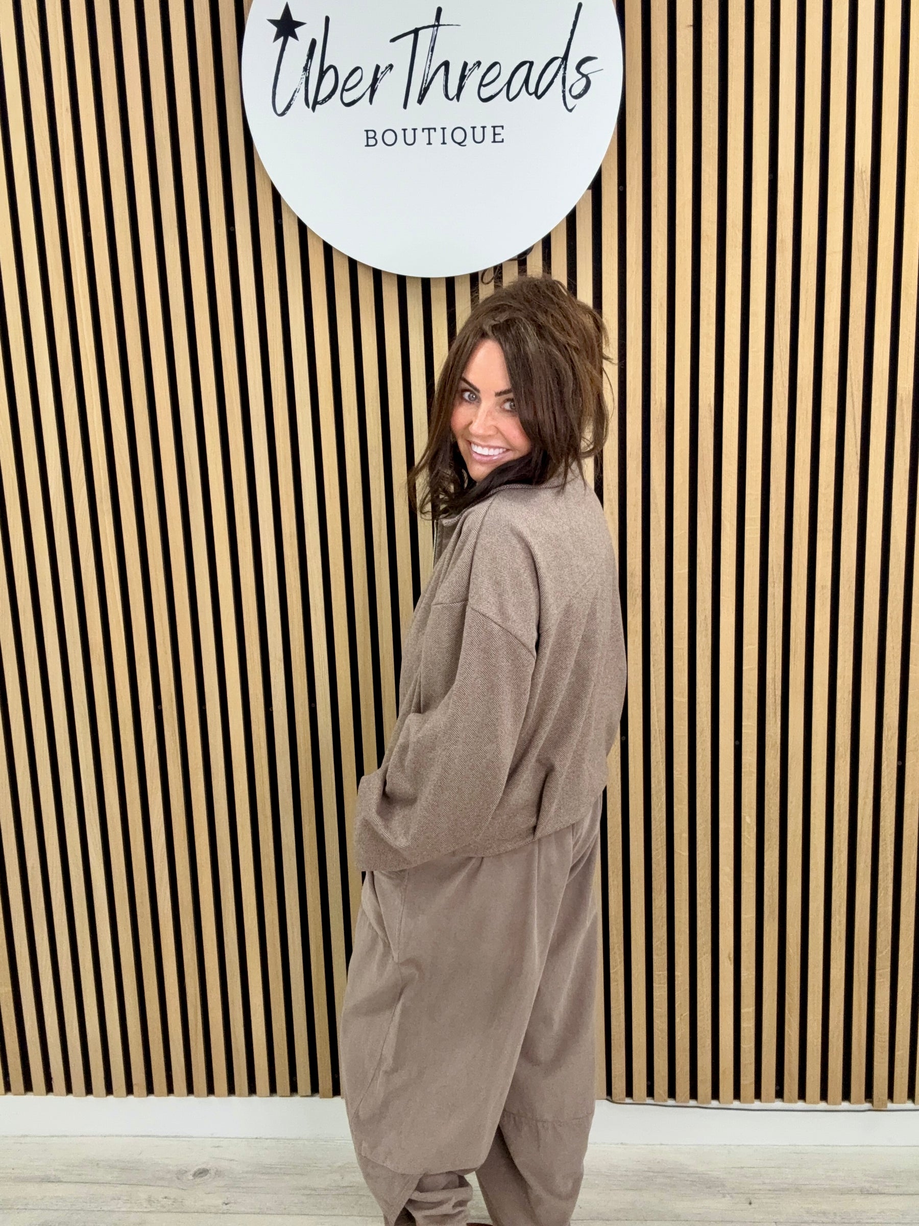 Herringbone Bomber- Camel