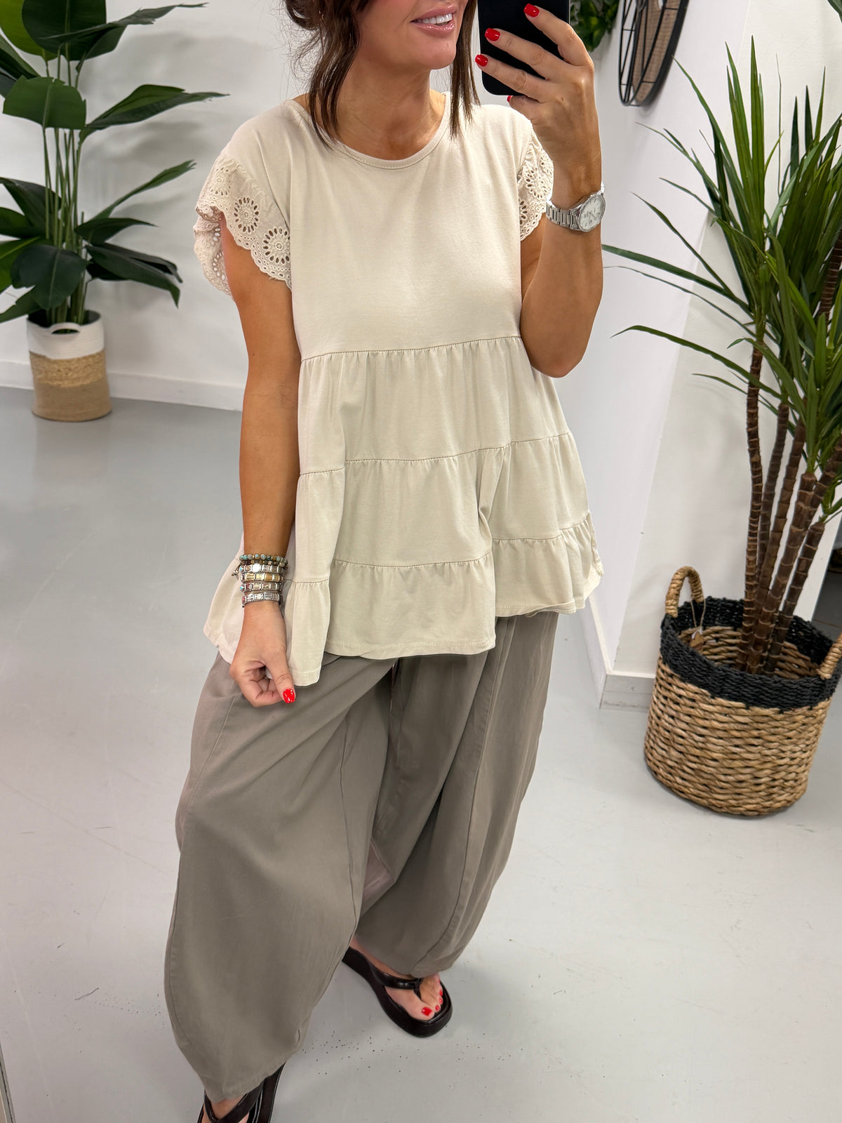 Tiered Brodie Frill - Stone