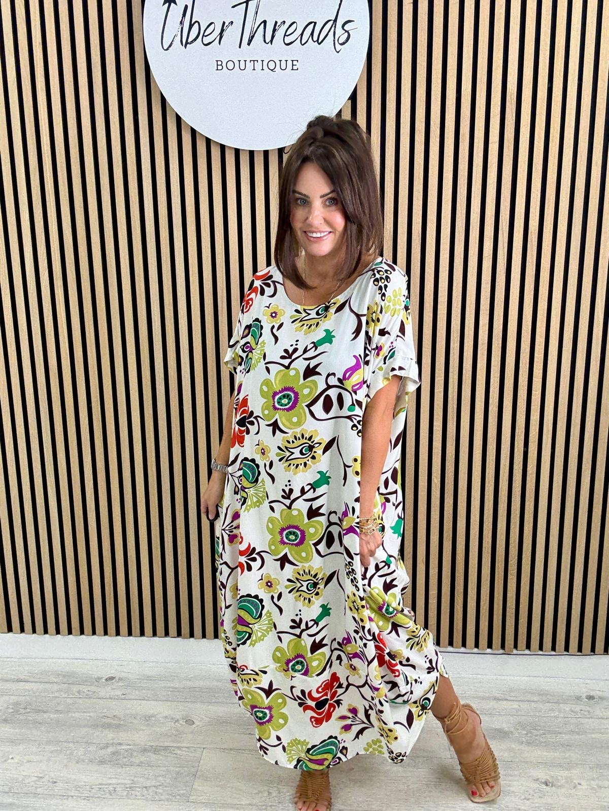 The Fly Botanical Cocoon Pocket Dress