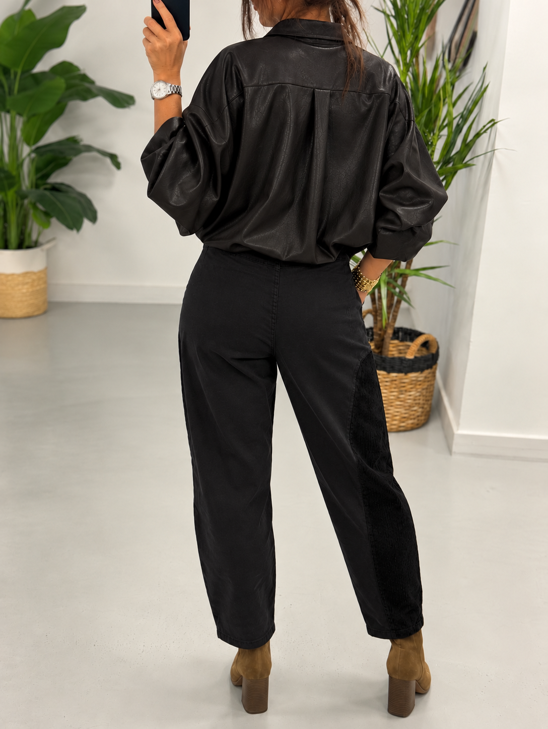The Mayfair PU Shirt - Black