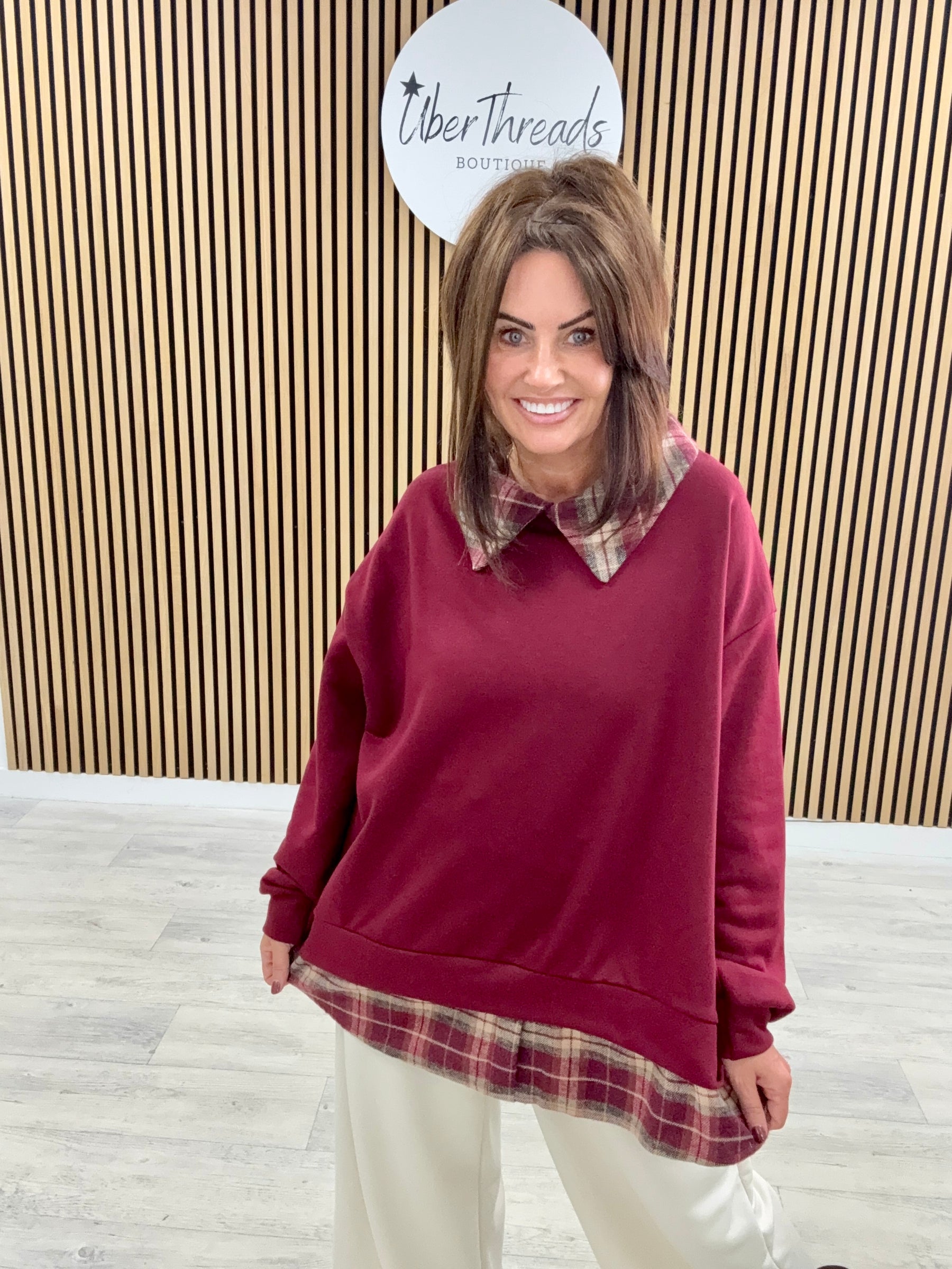 The “Check” Sweat - Mulberry