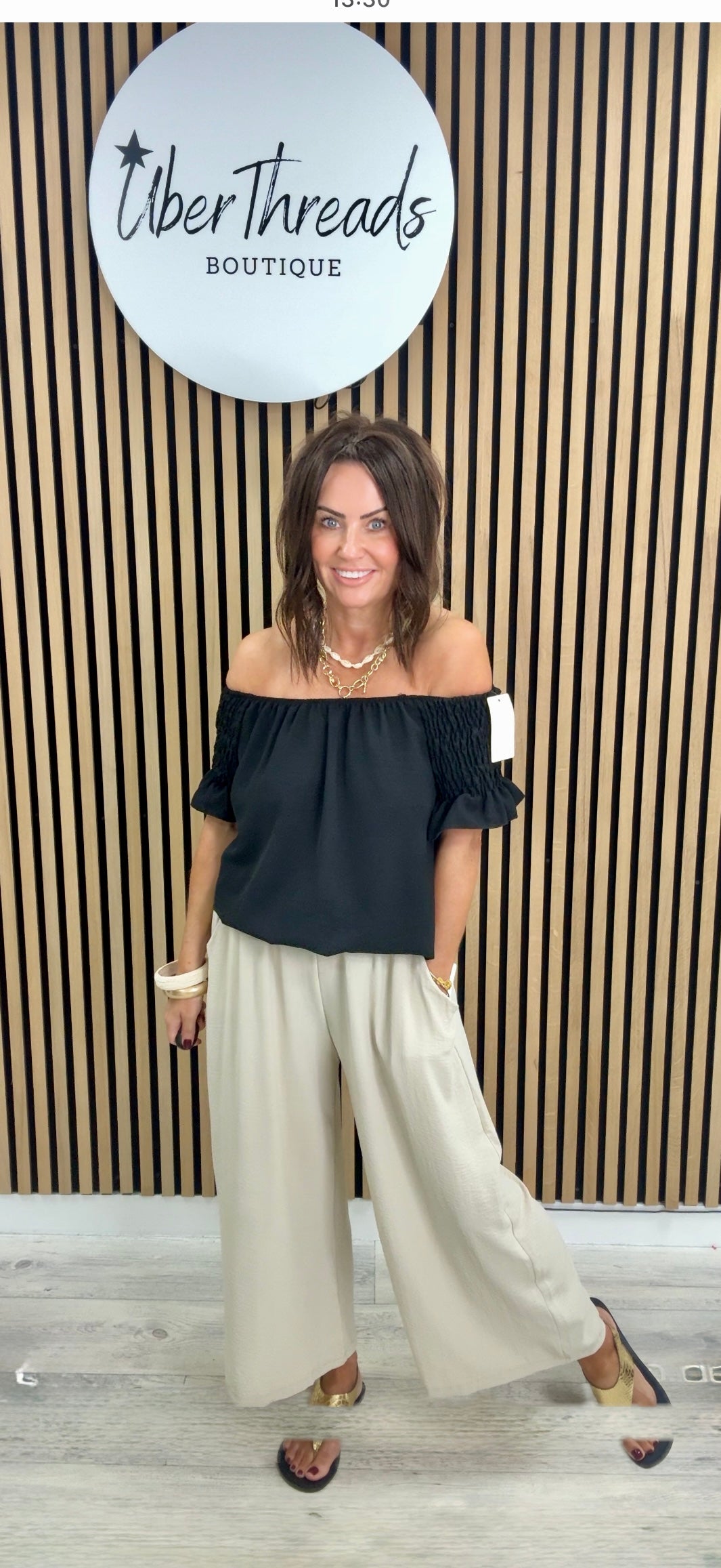 Madeira Bardot Top- Black