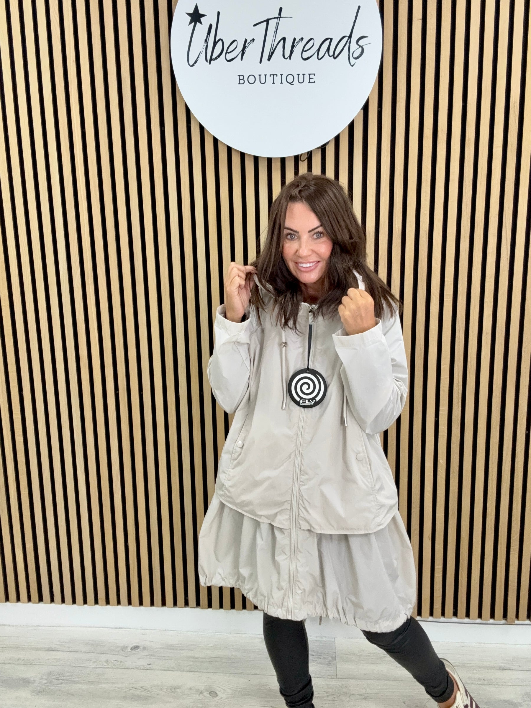 Fly Double Layer Hi Lo Jacket - Cream