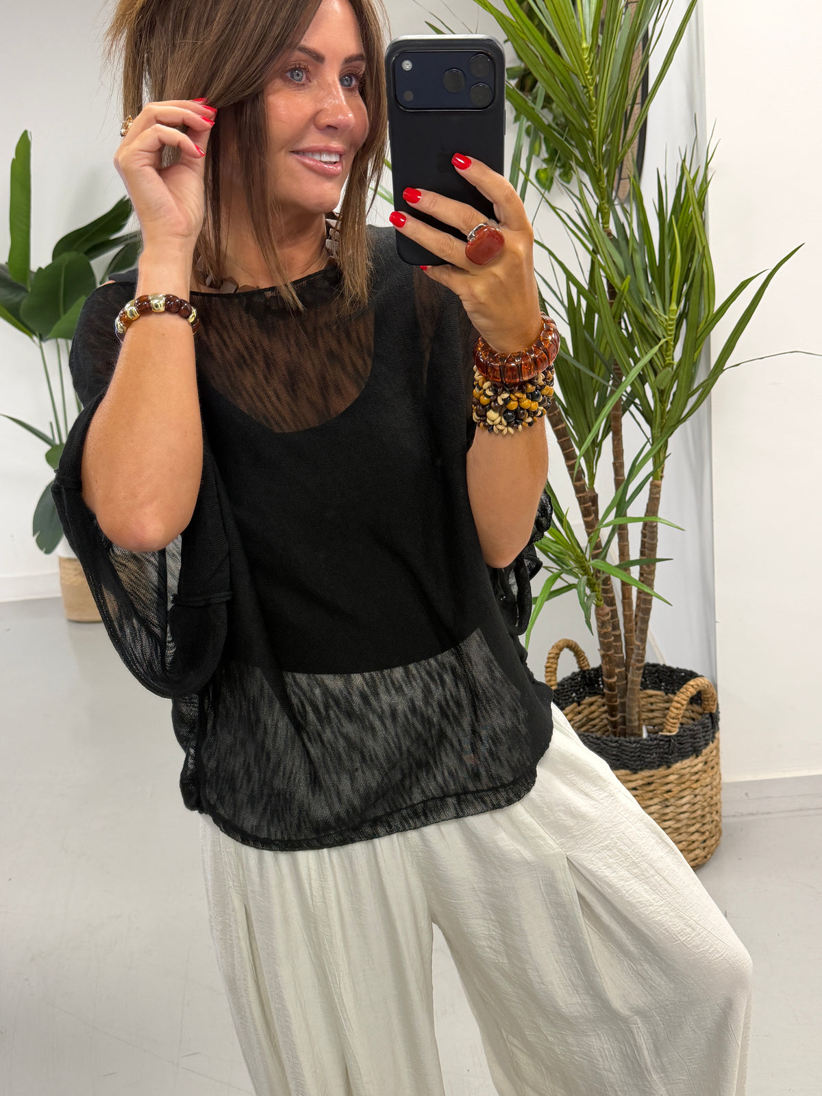 The Rae Summer Lightweight Layering Knit - Black