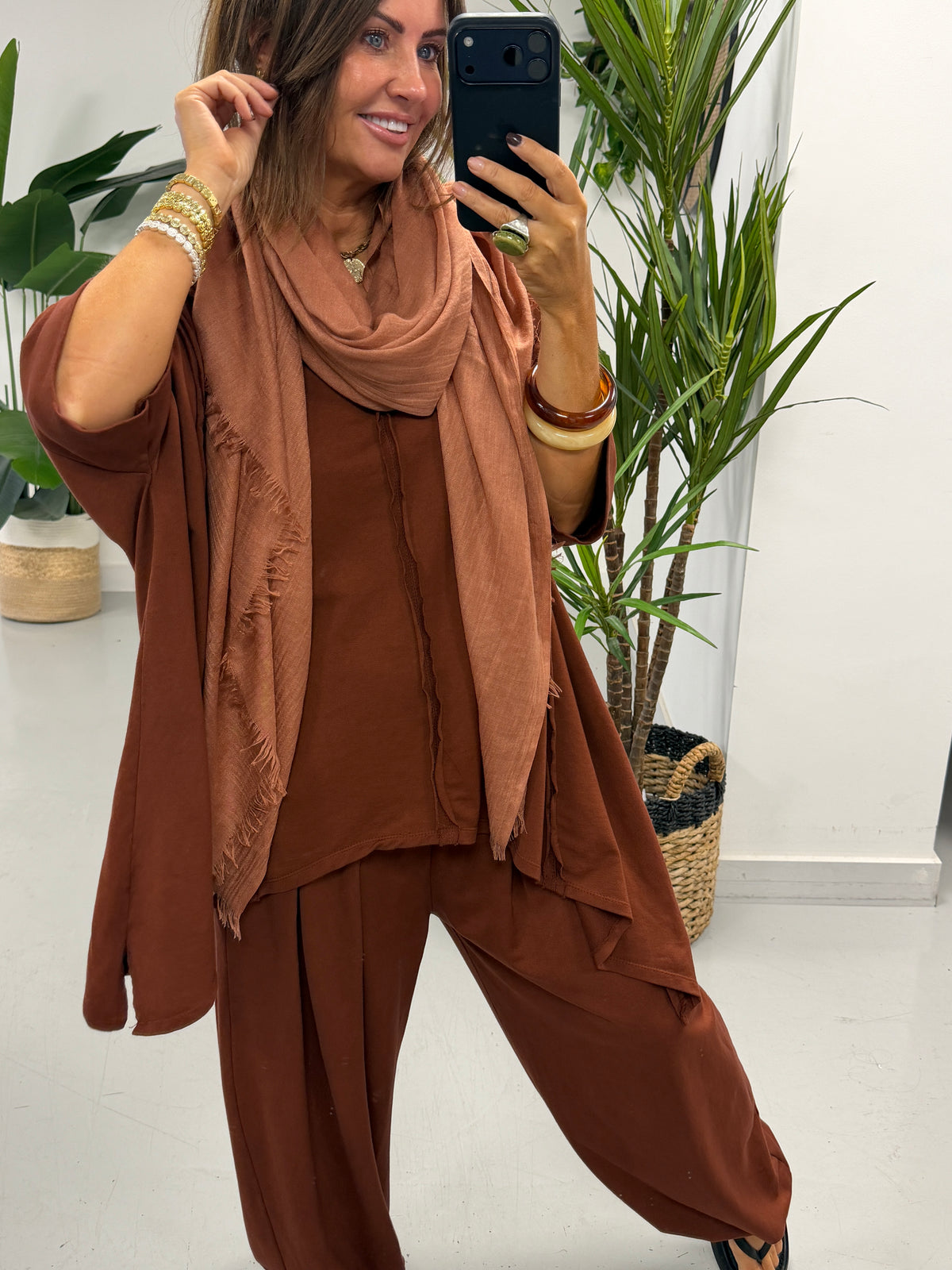The Freestyle Slouch Handkerchief Hem Sweat - Rust