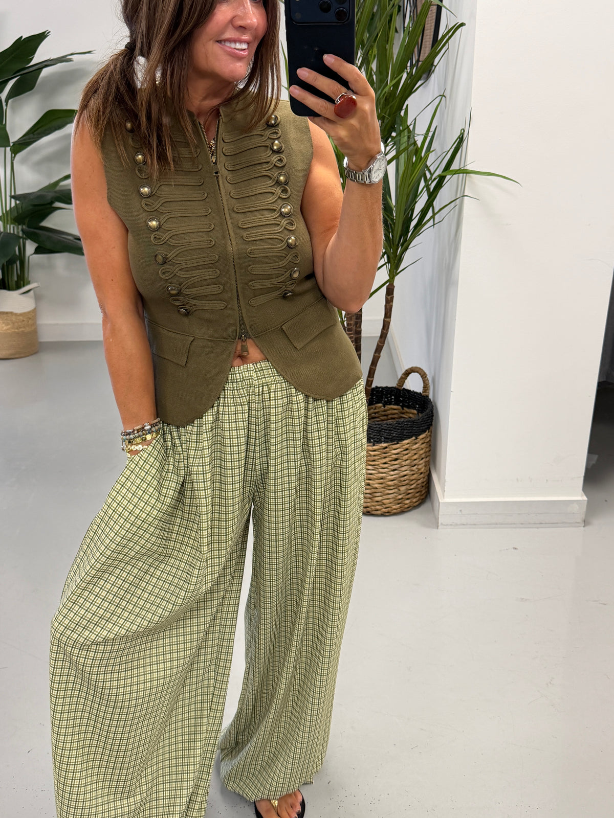 Knitted Waistcoat - Khaki