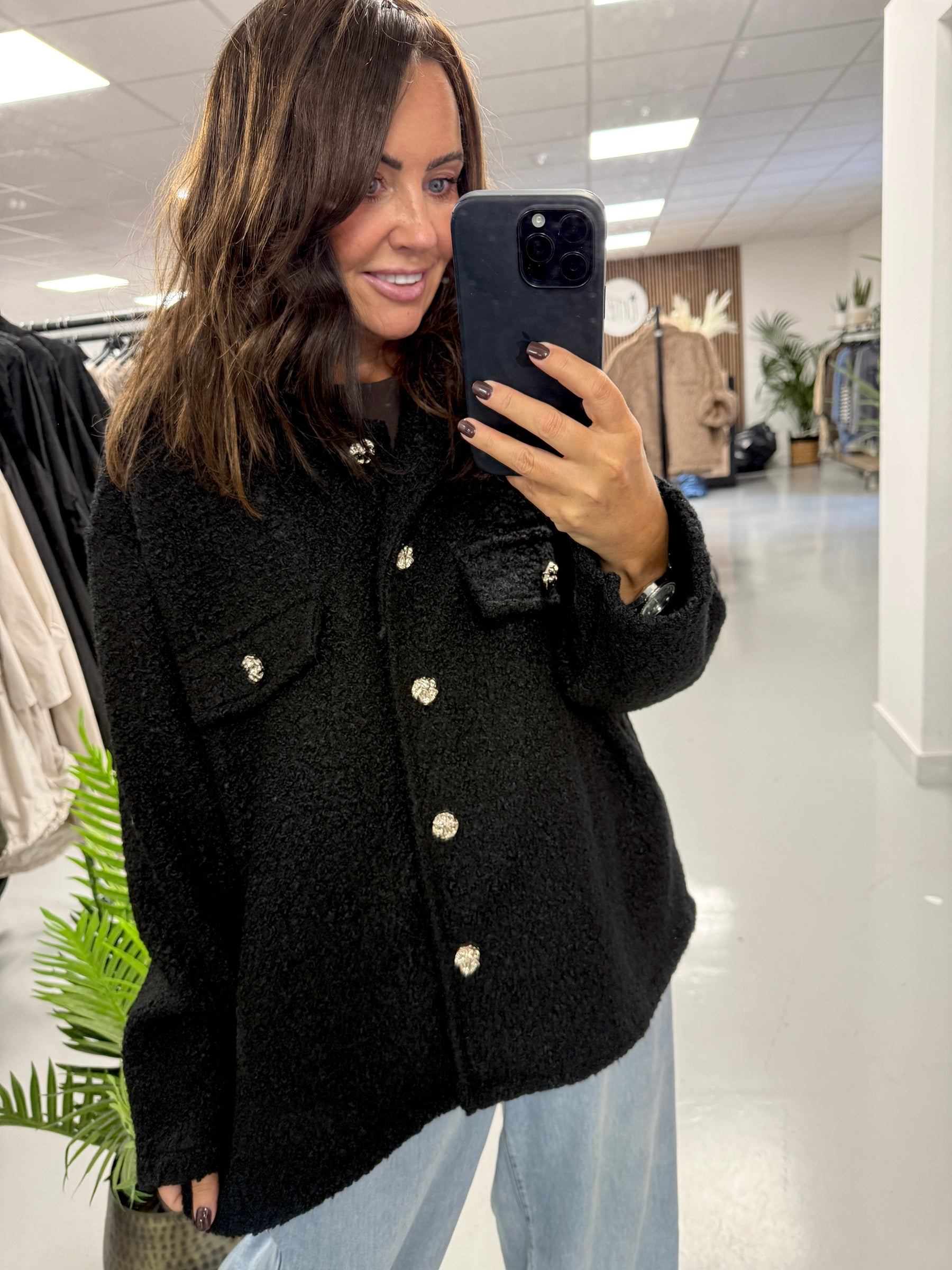 Military Boucle Jacket - Black
