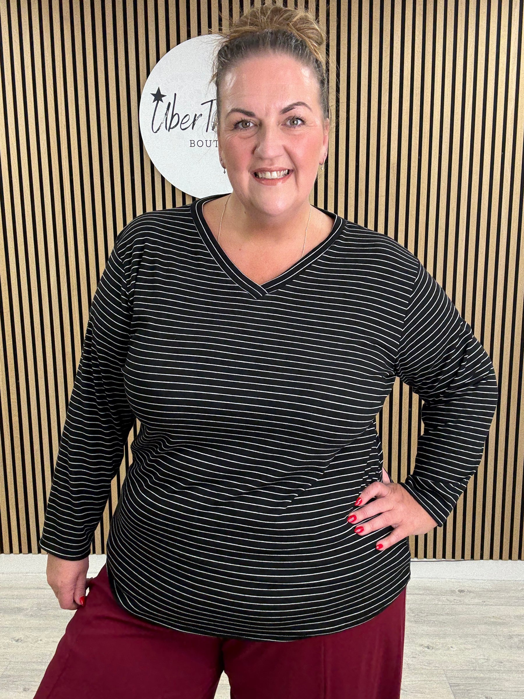 The Stripe Soft Knit (plus) - Black