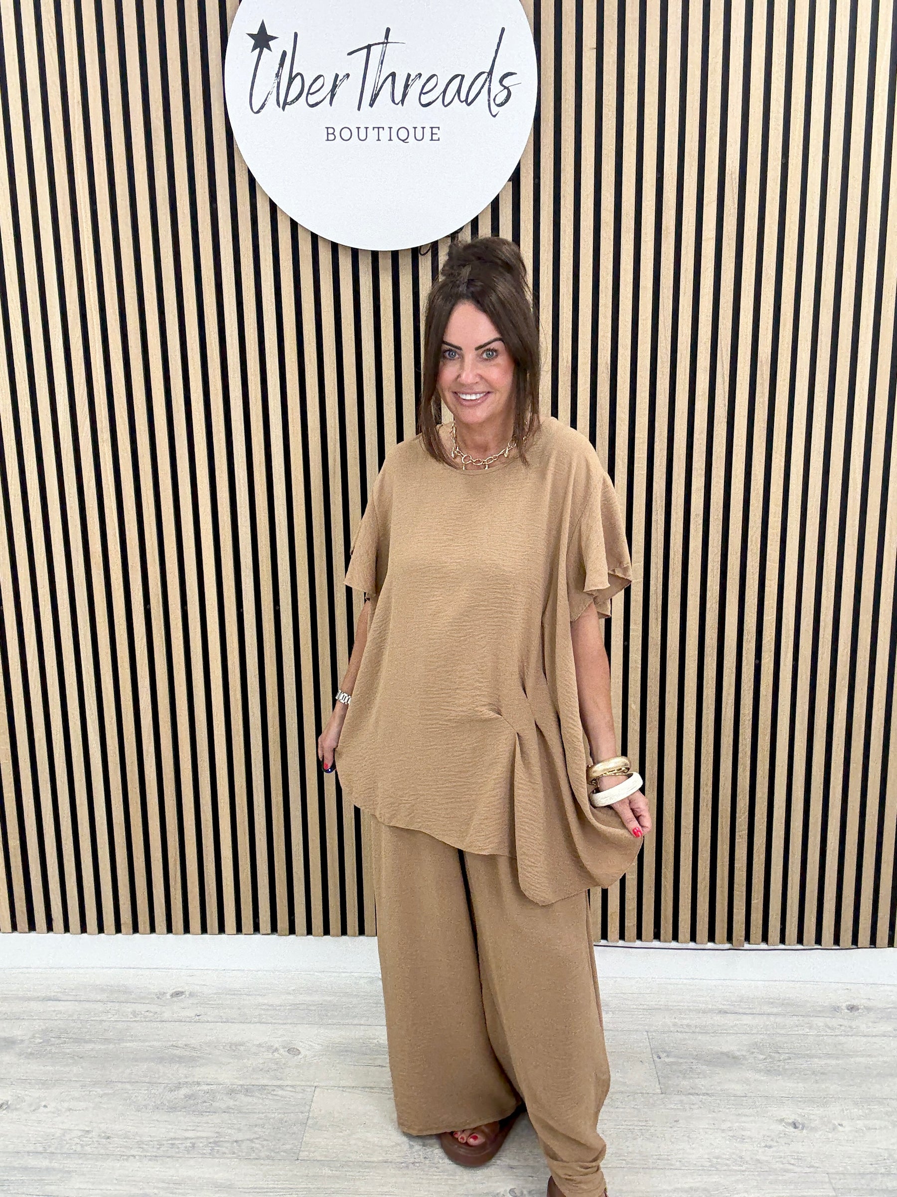 Lisbon Pleat Co-Ord - Classic Camel