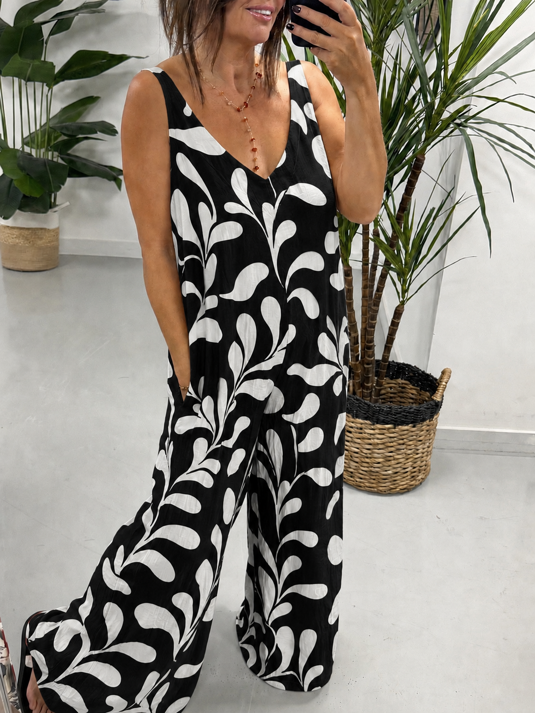 The Tropical Jumpsuit - Black