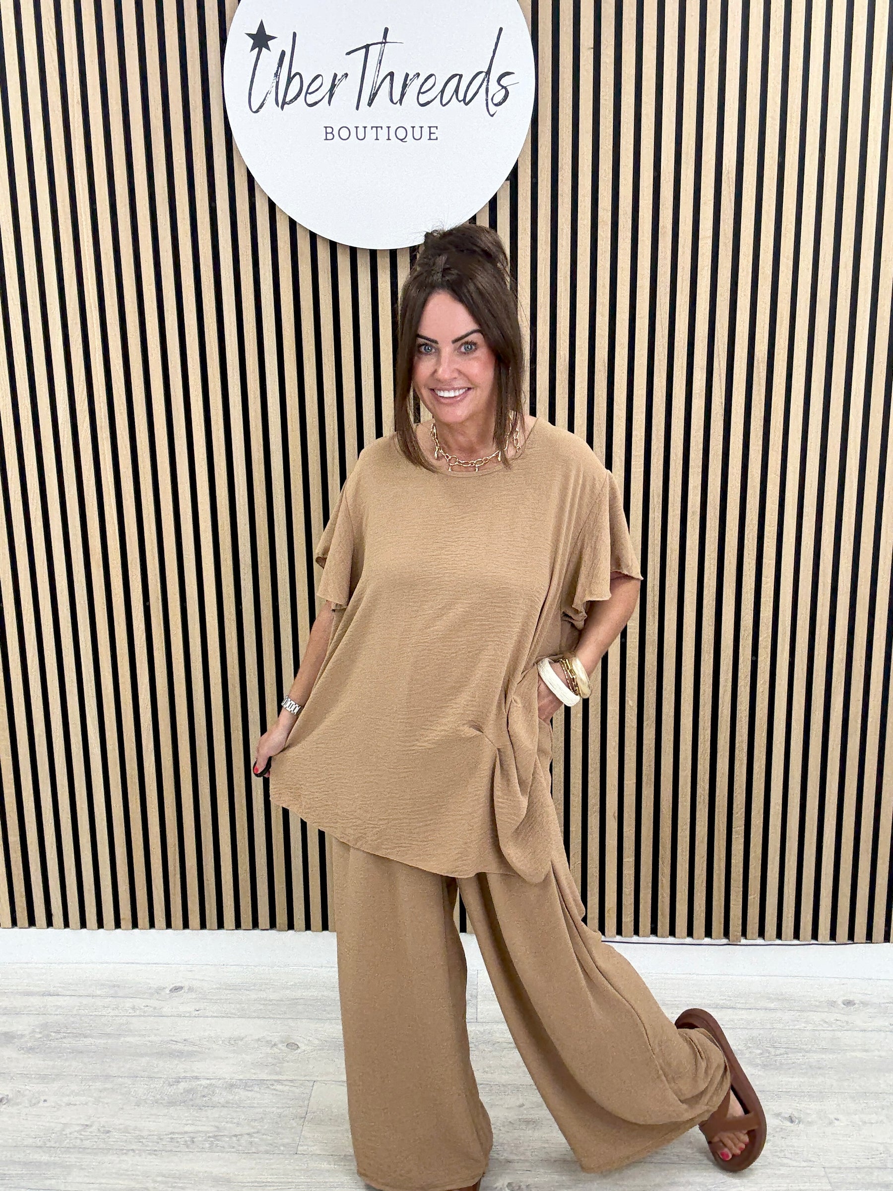 Lisbon Pleat Co-Ord - Classic Camel