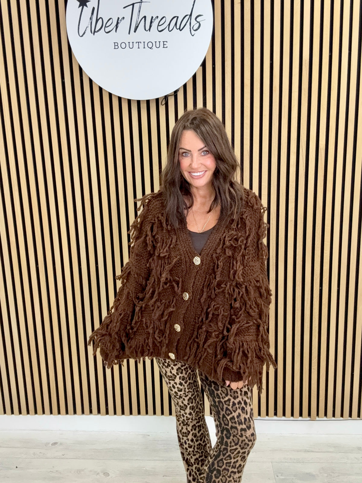 The Shaggy Cardigan - Chocolate