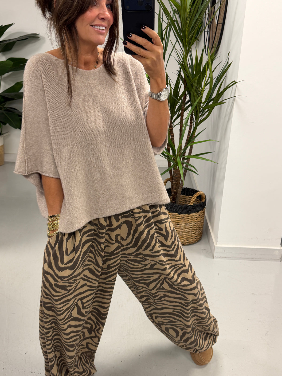 Zebra Balloon Joggers Camel/Chocolate (Size 12-20)