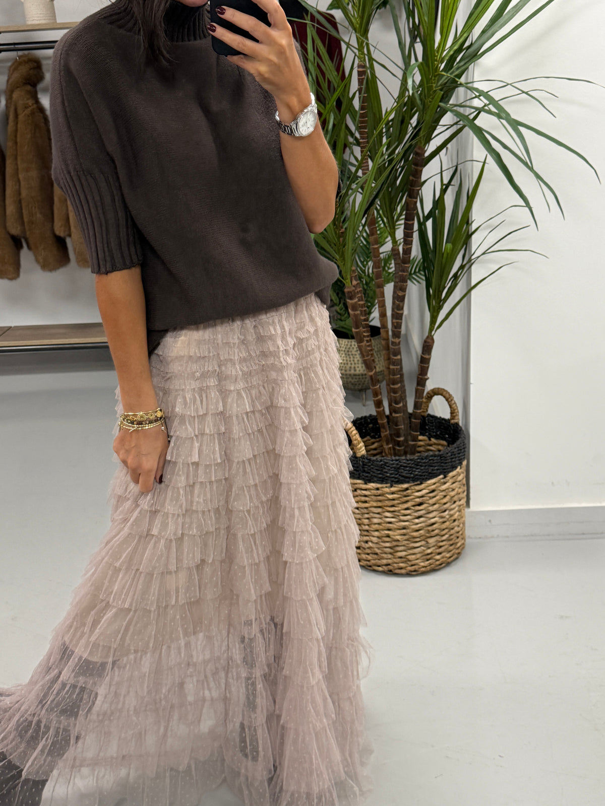 The Carrie Tulle Skirt - Mink