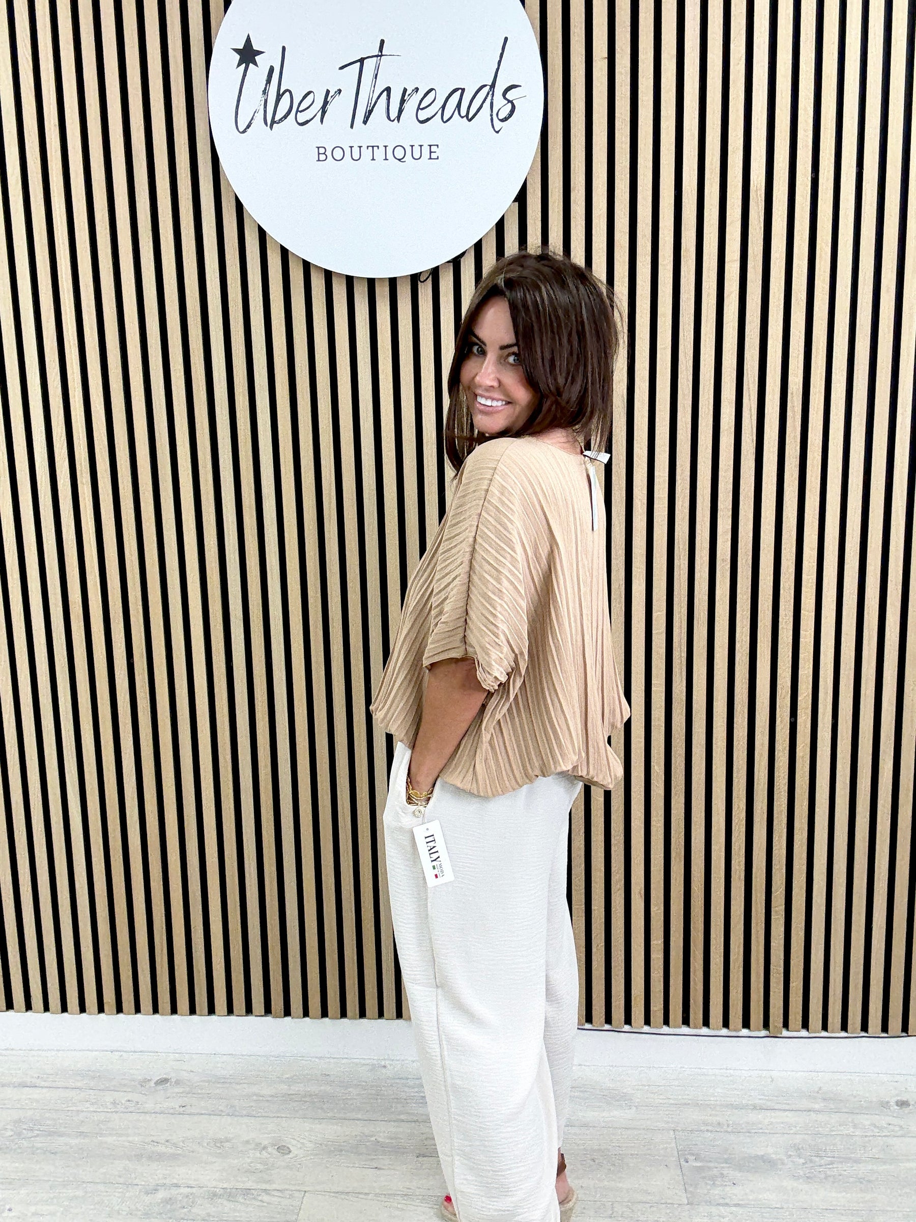 The Cropped Wide Leg Trousers - Buttercream