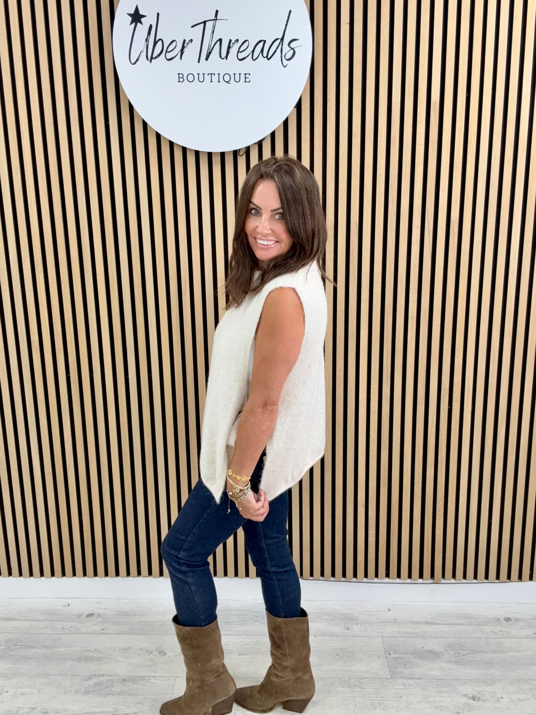 Side Tie Tank - Cream