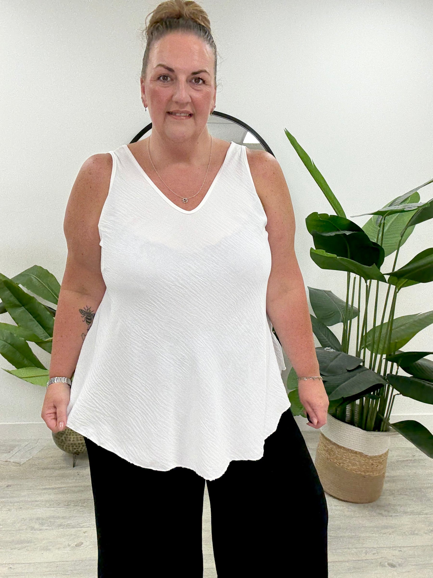 Heidi Swing Vest (longer) - White