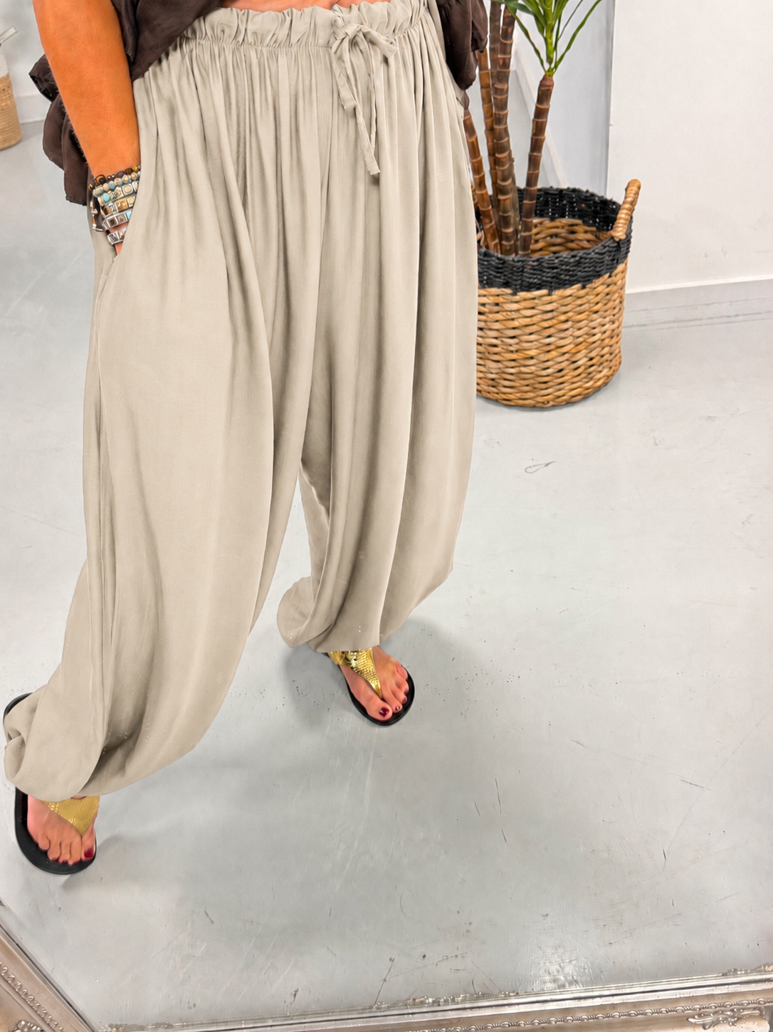 The Bahia Balloon Trouser - Stone