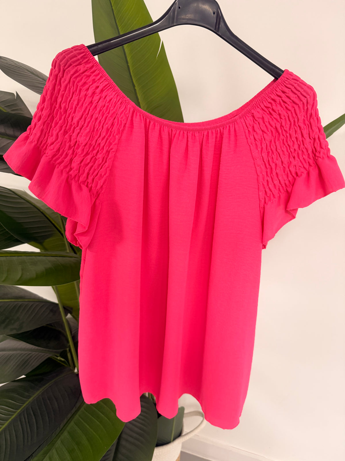 Madeira Bardot Top- Cerise