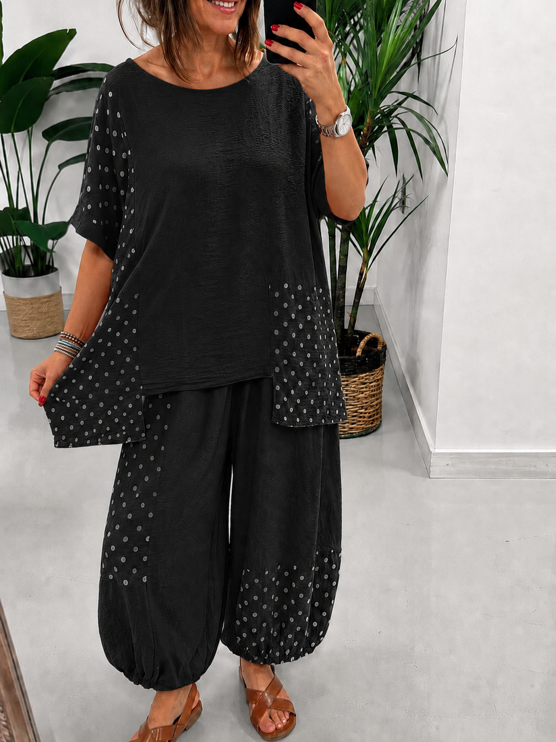 The Dottie Linen Mix Tunic - Black