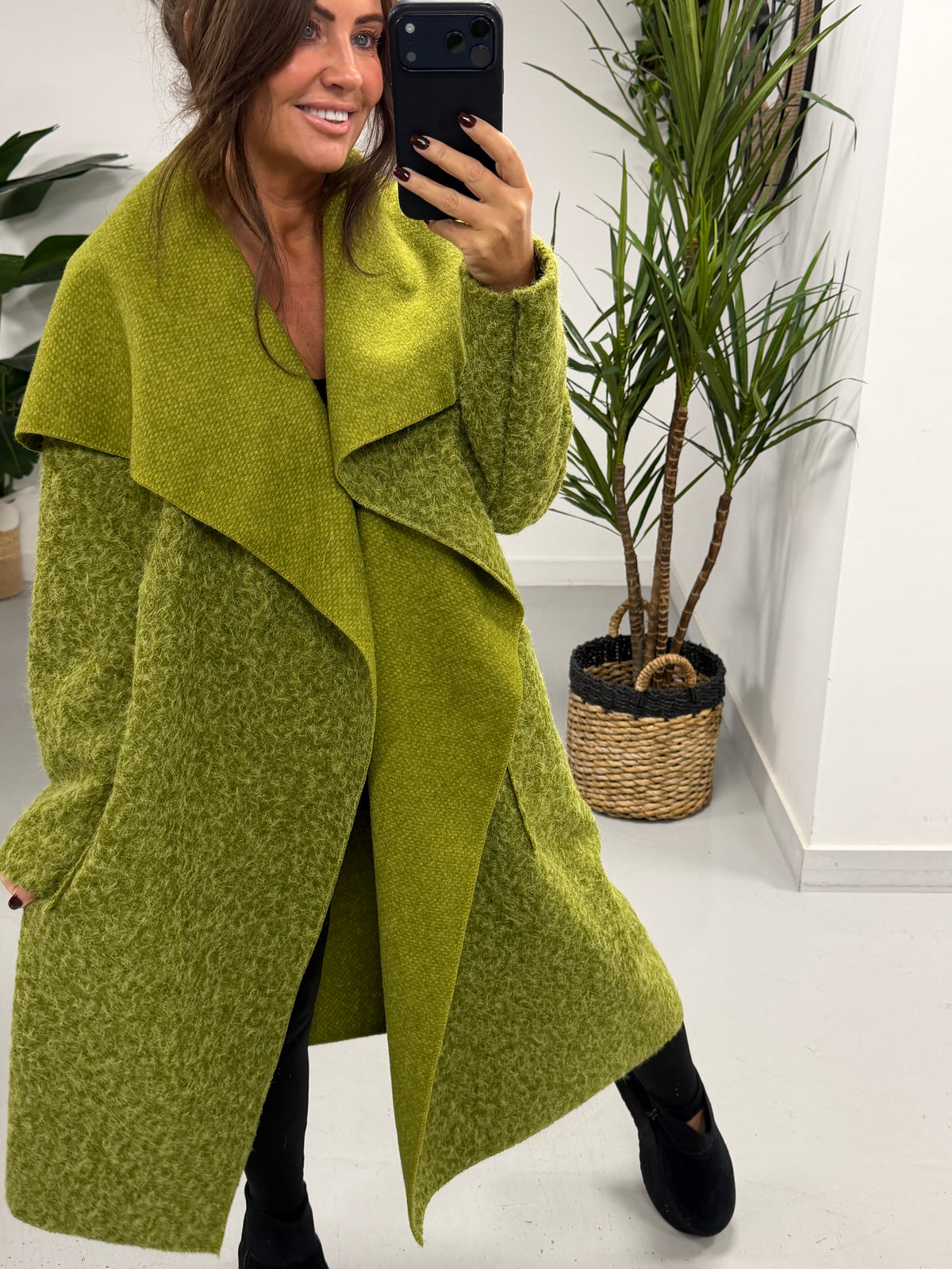 Dakota Waterfall Coat - Olive Green (Size 10-16)