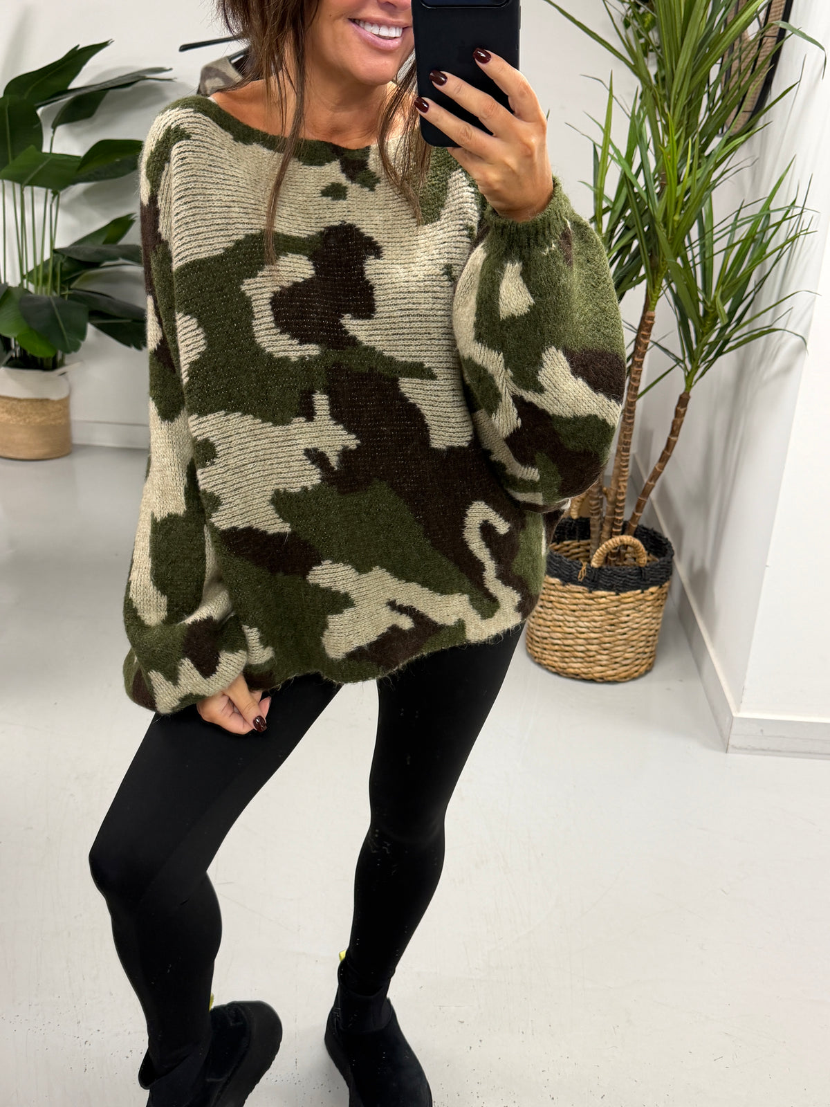 The Conrad Camo Chunky Knit- Khaki (Size 10 - 16)