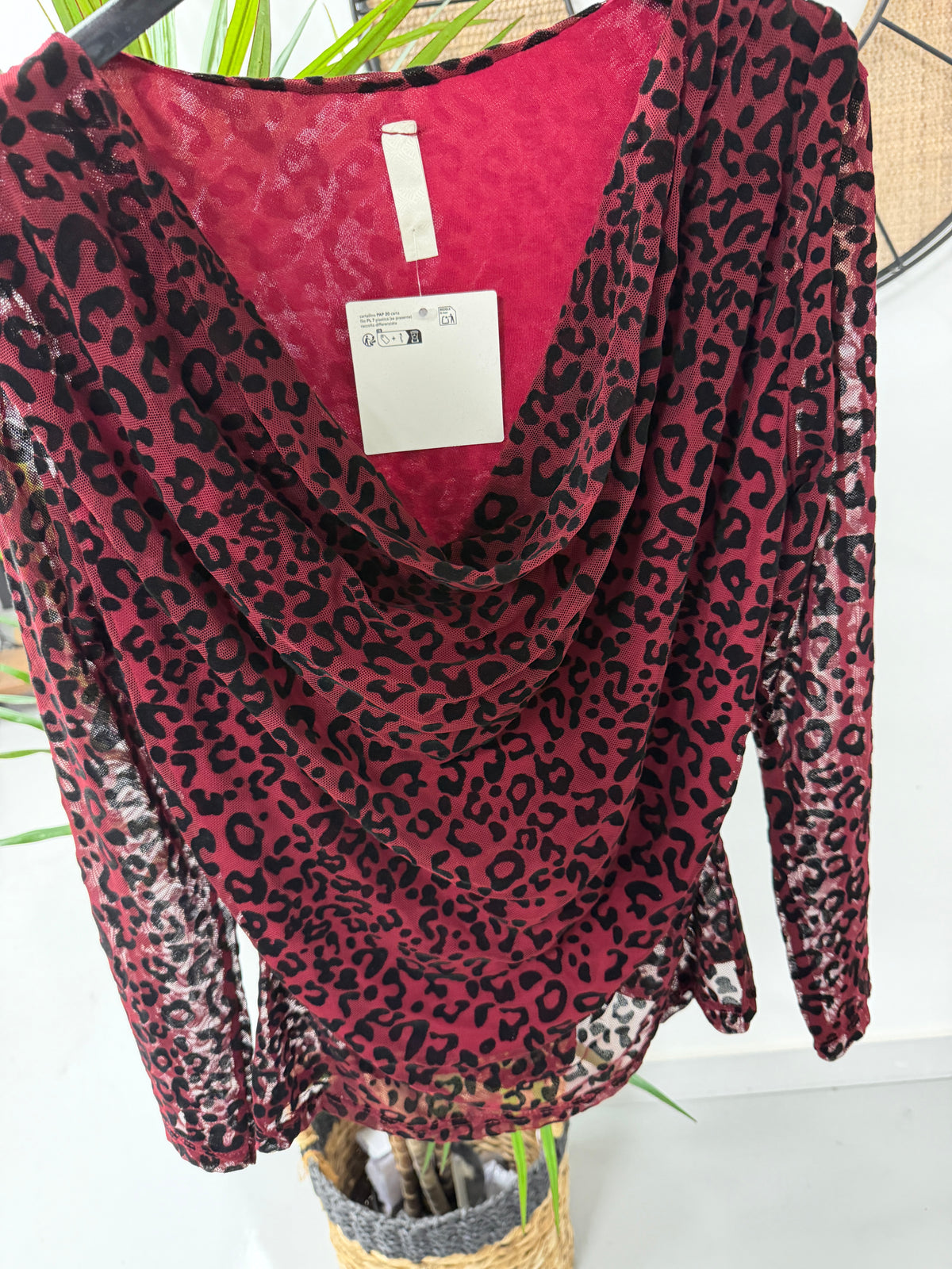 The Animal Scoop Neck Top - Wine (Size 8-12)