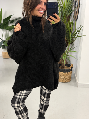 Soft Touch Leggings - Black/White Plaid