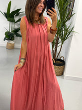 Crinkle Maxi Dress - Coral
