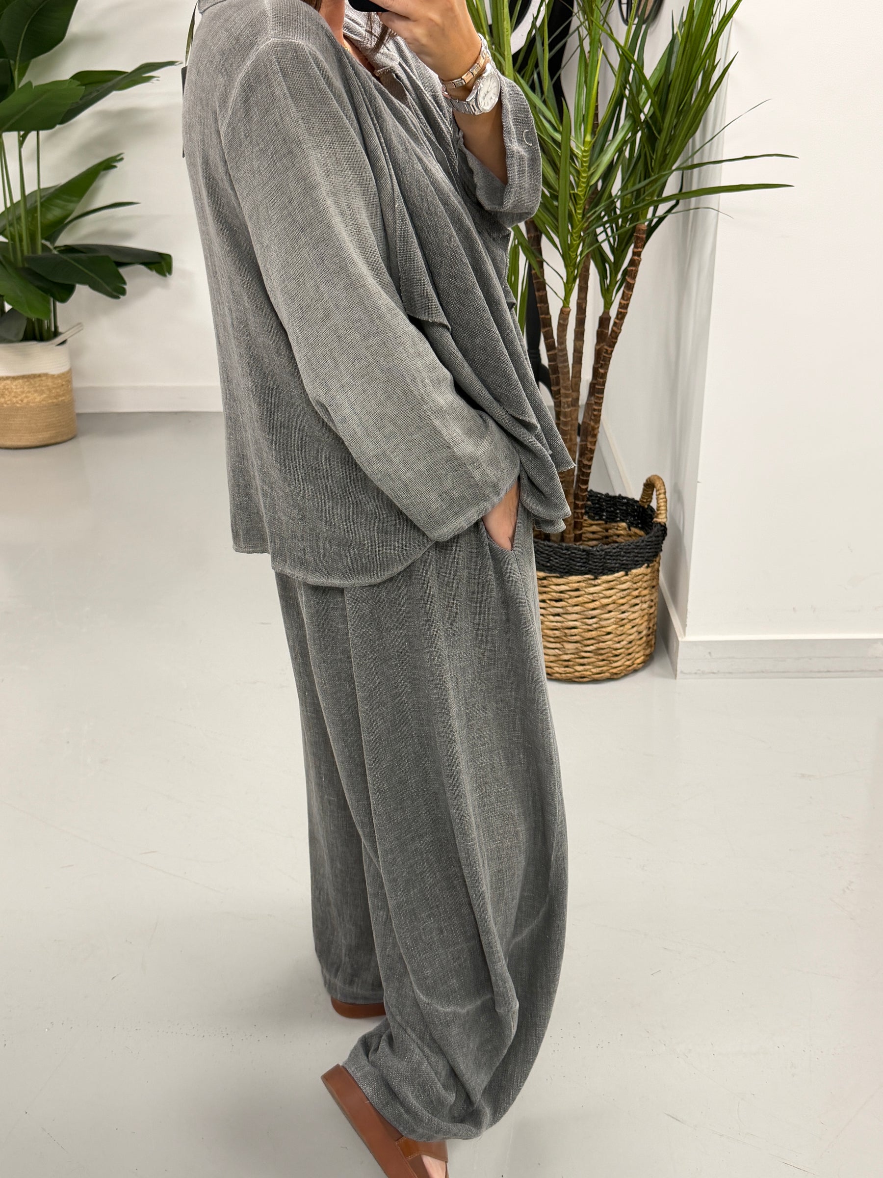 Sahara Barrel Trousers - Charcoal