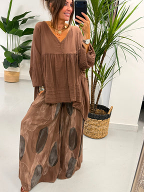 The Haven Pocket Palazzo - Chocolate