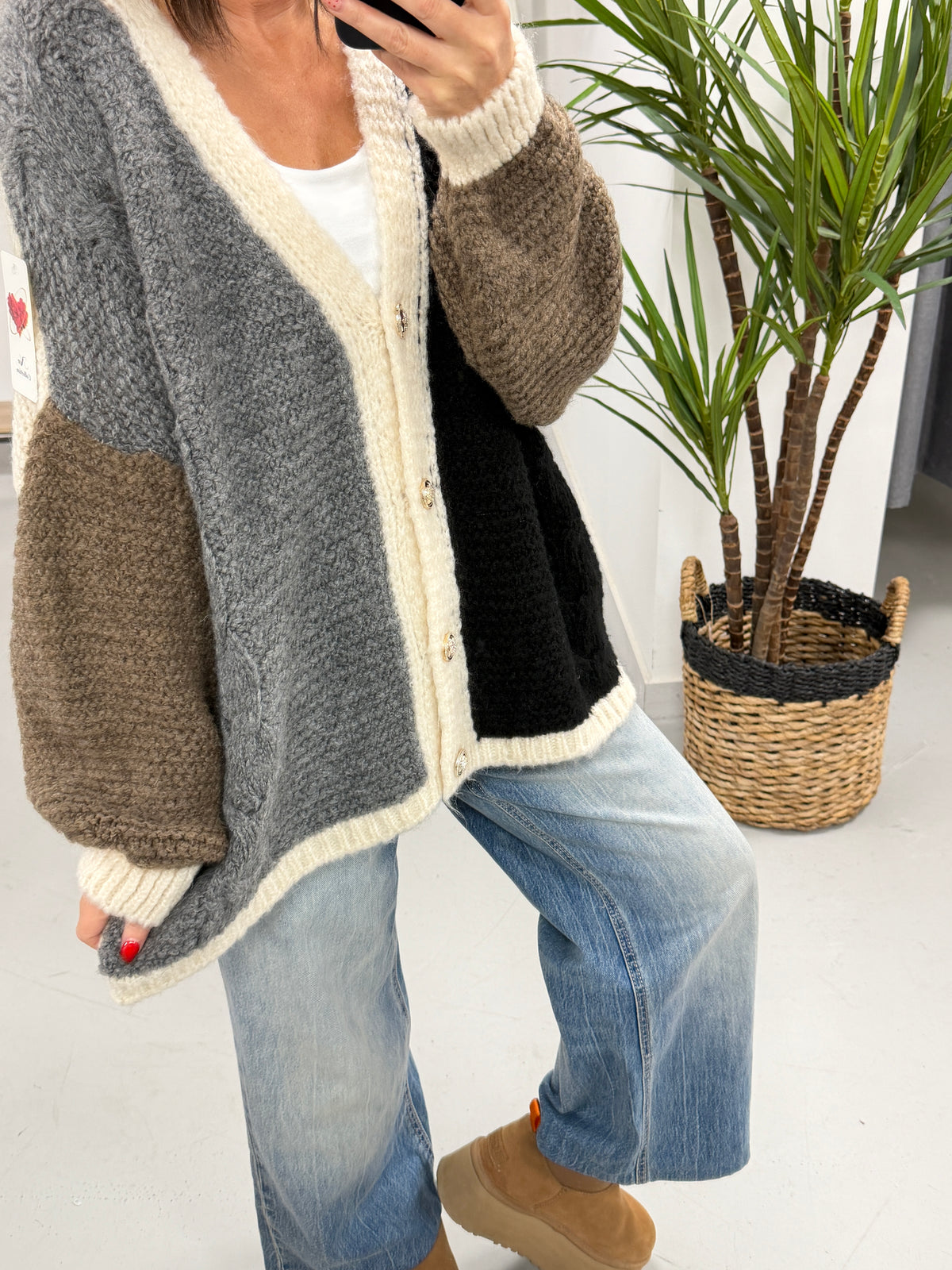 **SALE** The Multi Panel Cardigan - Black/Grey