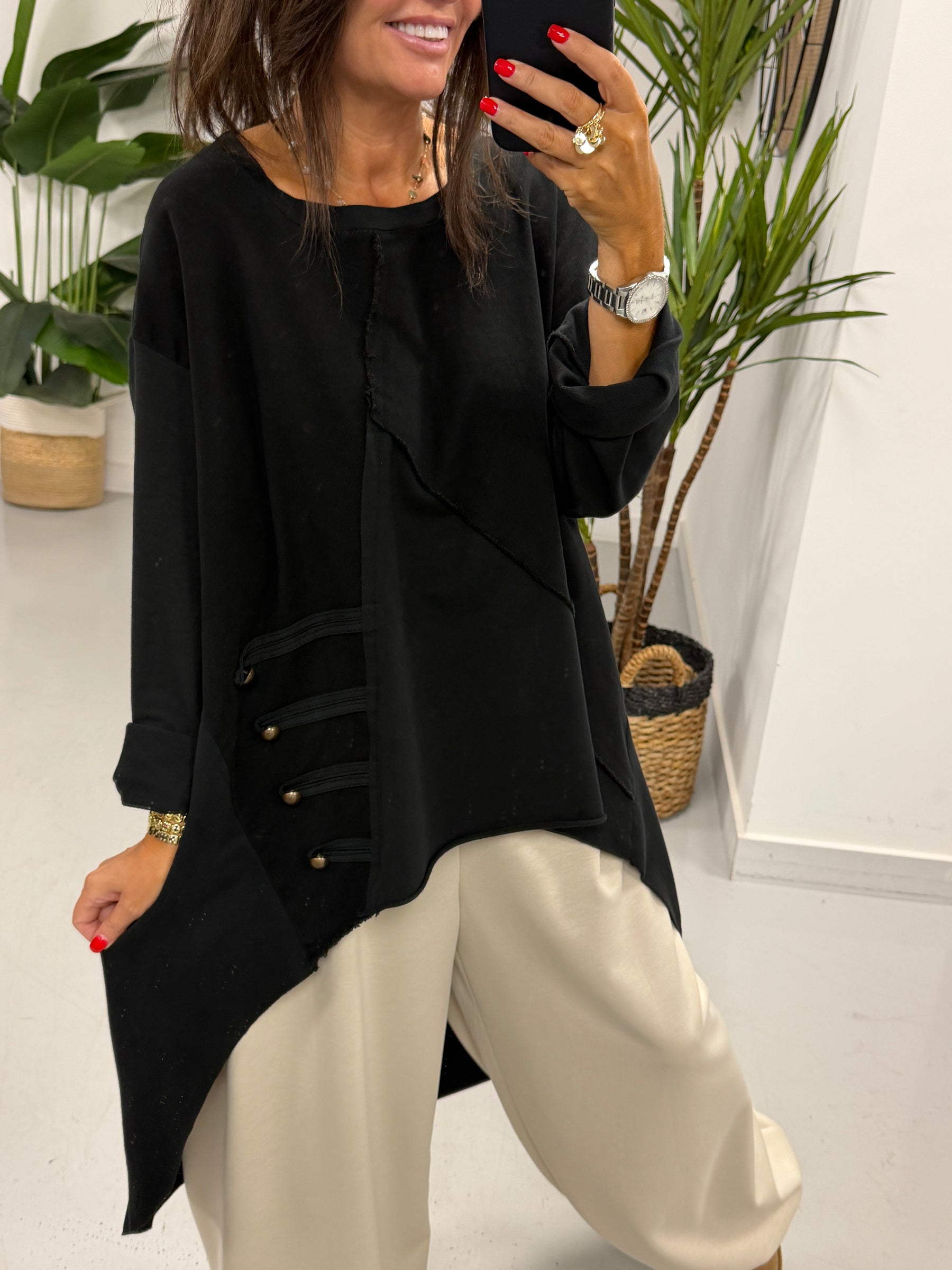 Mixed Military High Low-  Black