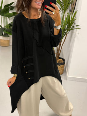 Mixed Military High Low-  Black