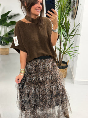 The Seattle Scattered Tulle Skirt - Light Animal (Size 10-18)