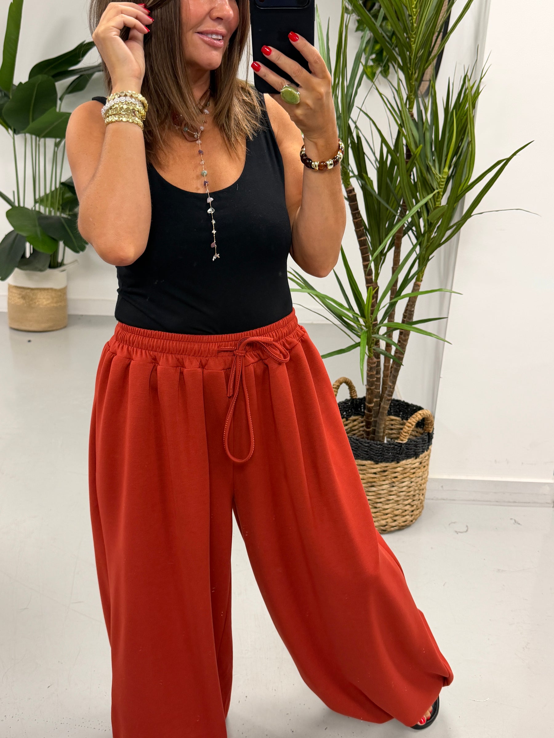 The Soft Touch Balloon Joggers - Rust