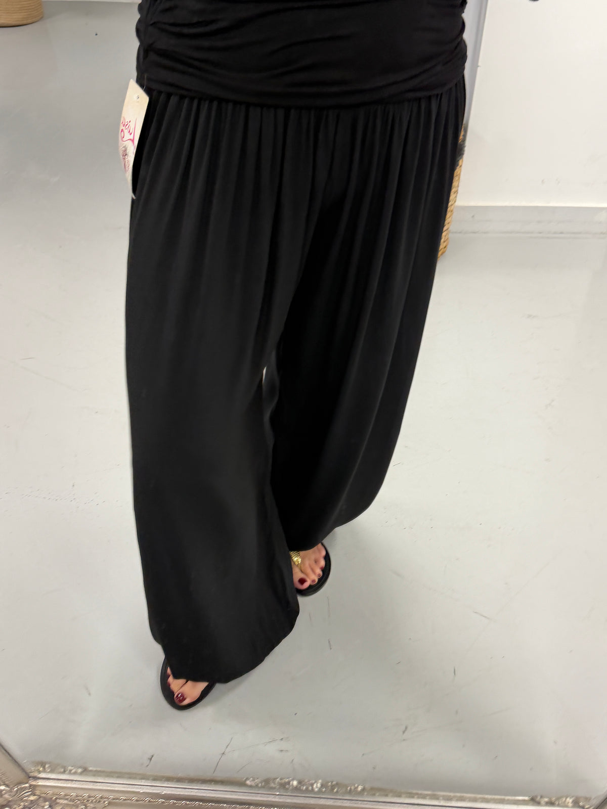 Ali Baba Slouch Pants - Plain Black