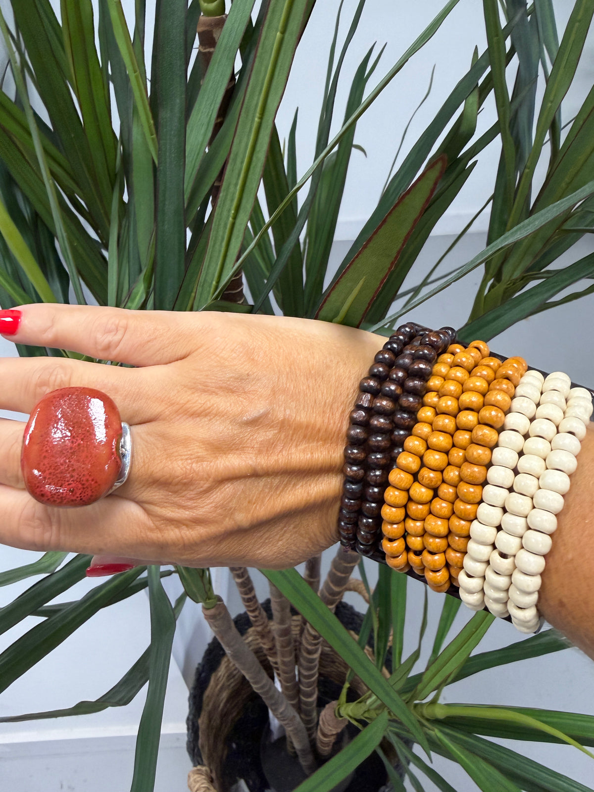 Beaded Elasticated Bracelet - Multi