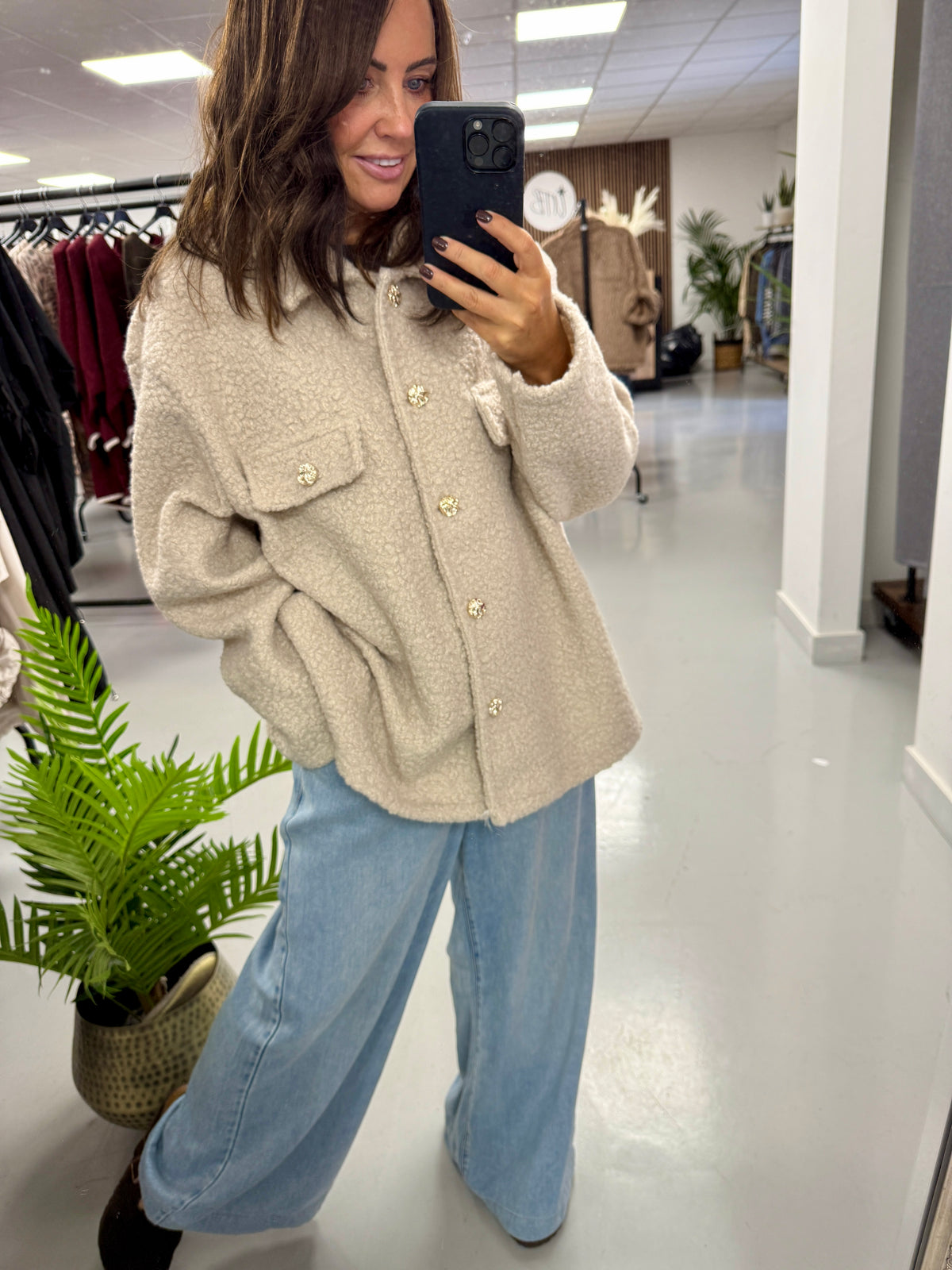 Military Boucle Jacket - Cream