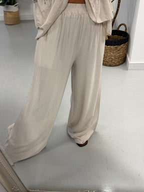 Crinkle Rara Co Ord - Cream