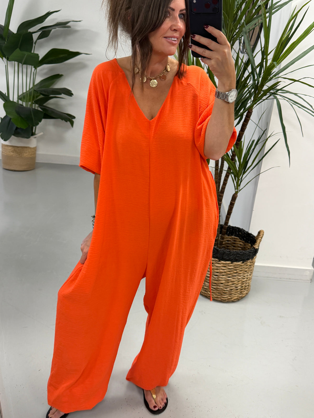 Marrakesh Balloon Jumpsuit - Orange