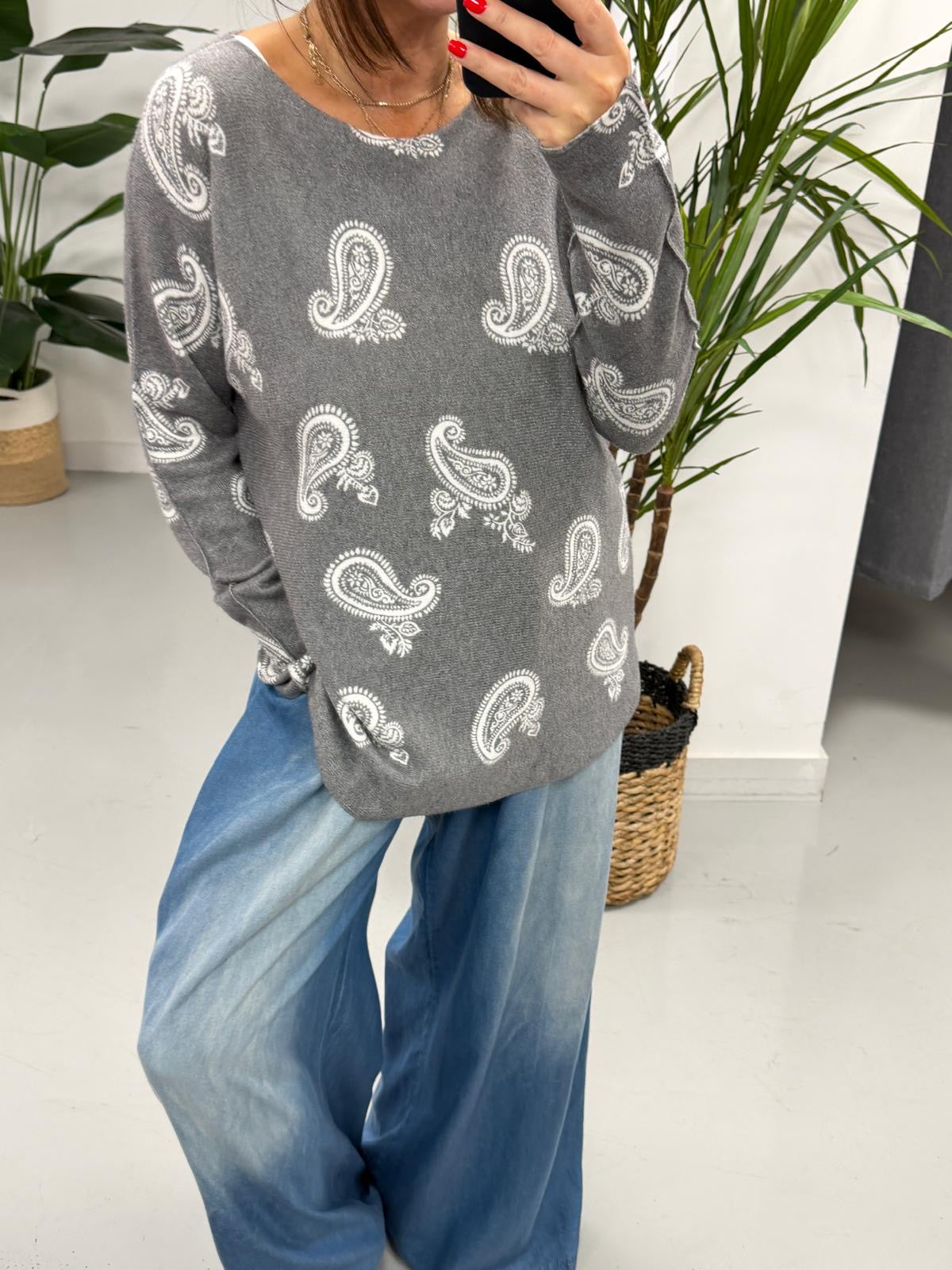 The Chelsea Soft Knit - Charcoal Bandana - std (Special Buy - No Blue Light)