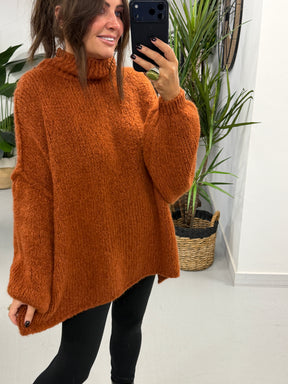 The Rustic Soft Knit - Rust