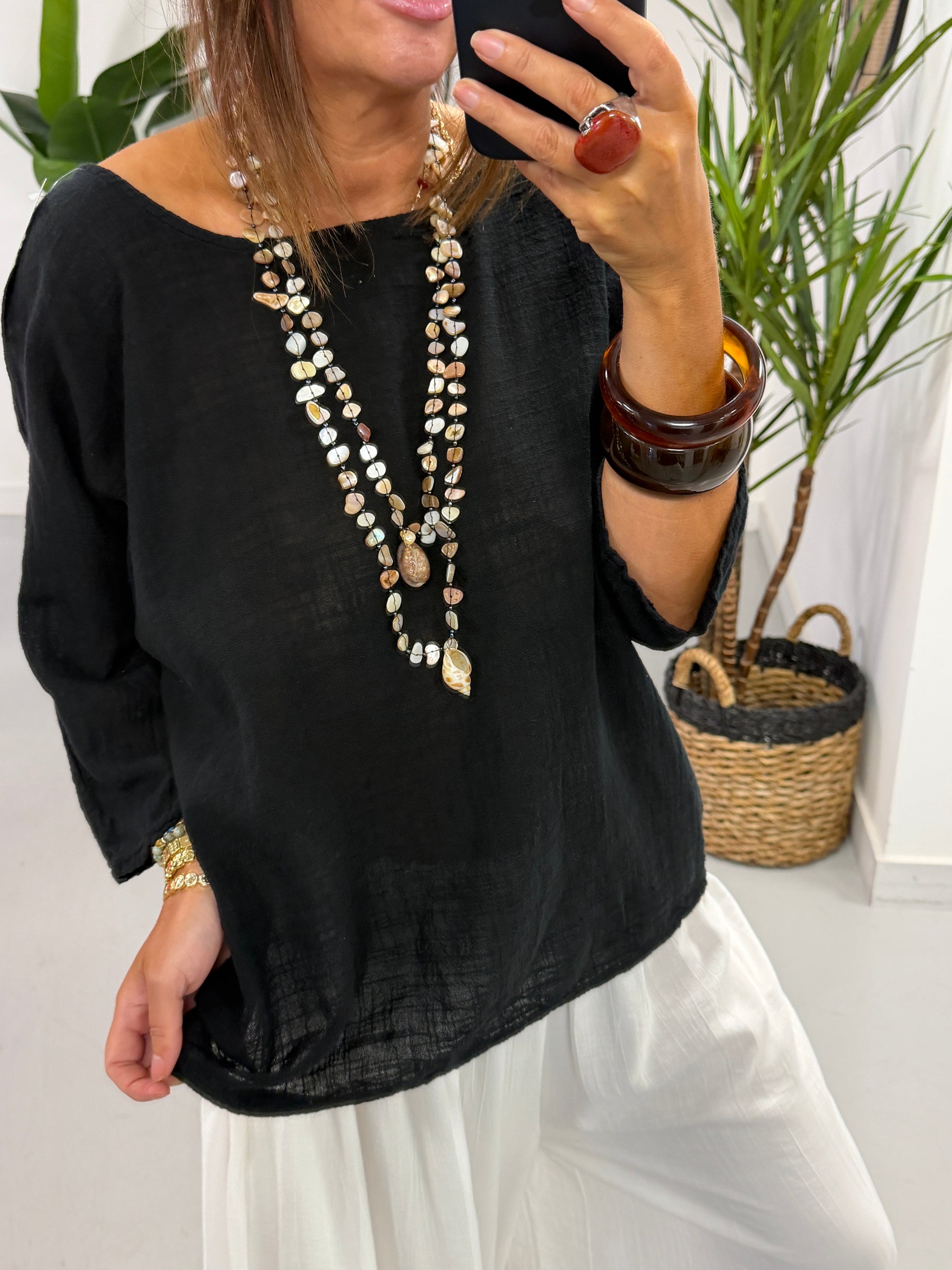 Basic Cotton Top - Black Size 2