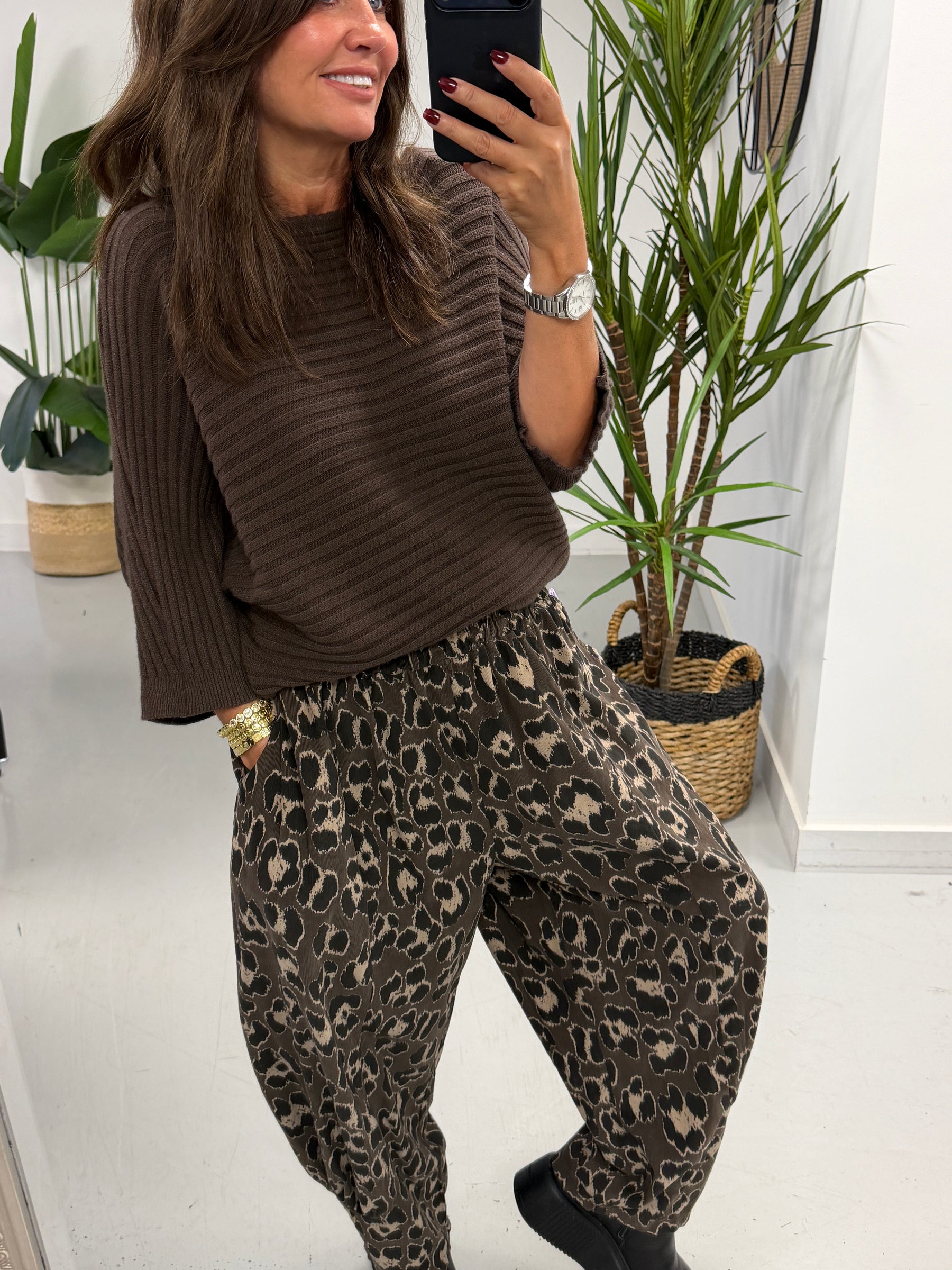 The Bromley Ribbed Knit- Chocolate  (Size 10 - 14)