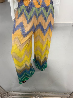 ZigZag Plisse Summer Trouser - Yellow