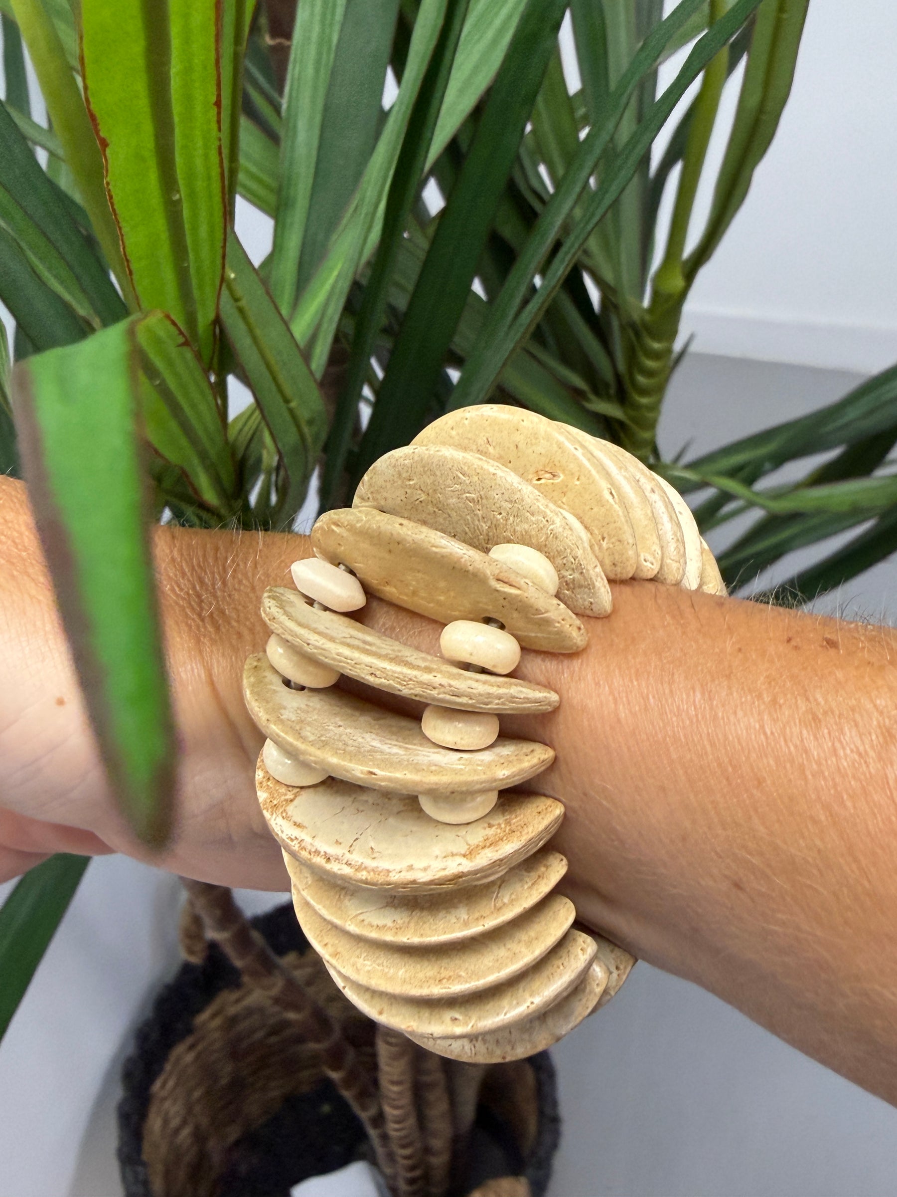 Driftwood Disc Bracelet- Natural
