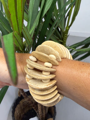 Driftwood Disc Bracelet- Natural