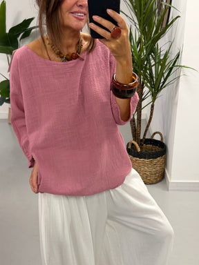 Basic Cotton Top -  Raspberry